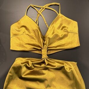 Forever 21 Gold-ish Open Dress